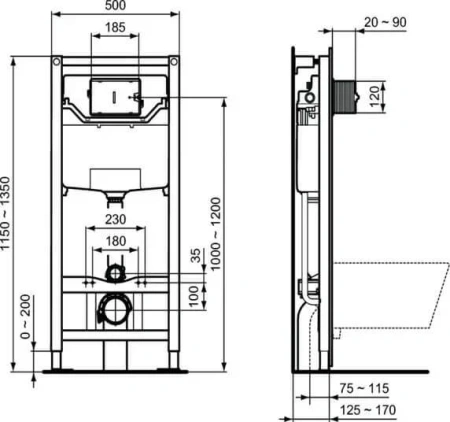 Комплект унитаз  + инсталляция Ideal Standard ProSys R030701
