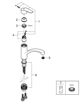 Смеситель для кухни Grohe Eurosmart 33281 003 (33281003) хром