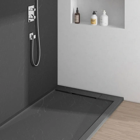 Душевой поддон из искусственного камня (160х90) Vincea VST-4SRL9016A серый