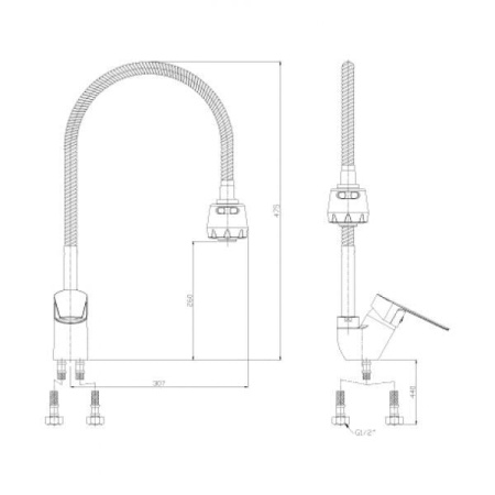 Смеситель для кухонной мойки Rossinka S (S35-26)