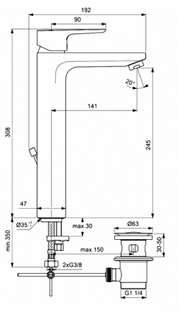Смеситель для раковины Ideal Standard Ceraplan III Slim BC561AA