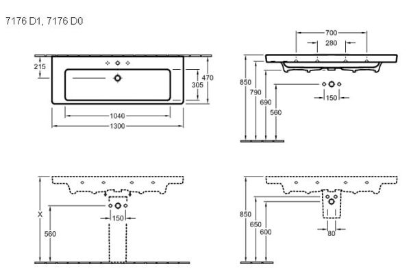 Раковина Villeroy&Boch Subway 2.0 7176D001