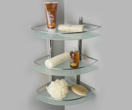 Полка стеклянная угловая тройная WasserKRAFT K-3133WHITE