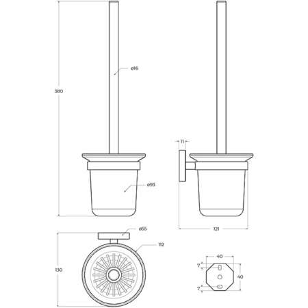 Ёршик для унитаза CEZARES RELAX-TBS-V-01