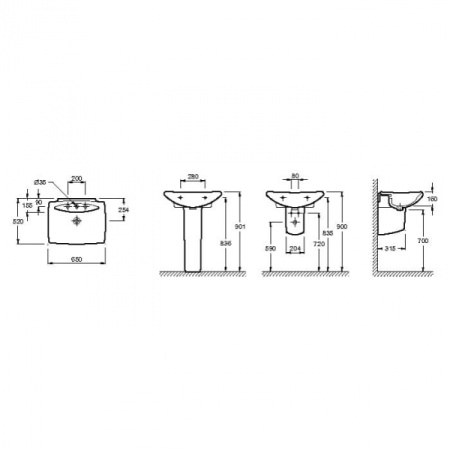 Полупьедестал для раковины Jacob Delafon Escalе 19028W-00