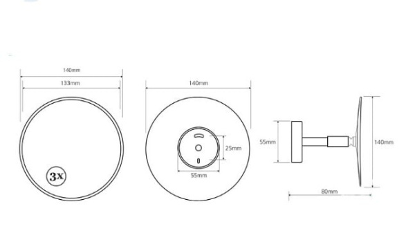 Косметическое зеркало без подсветки Bemeta 112101121