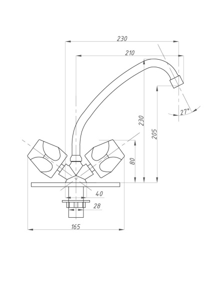 Смеситель для кухни FAUZT FZs-223-76 тип См-МДЦБА