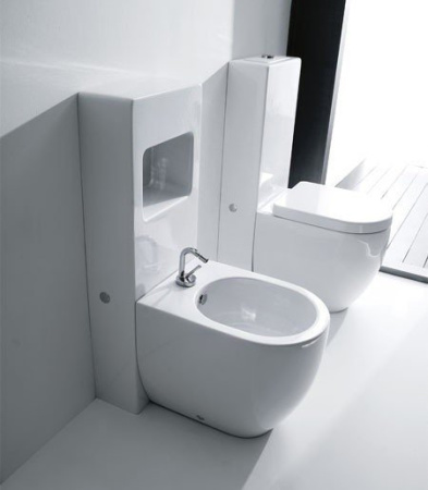 Унитаз приставной Kerasan Flo 311801 белый, без сиденья