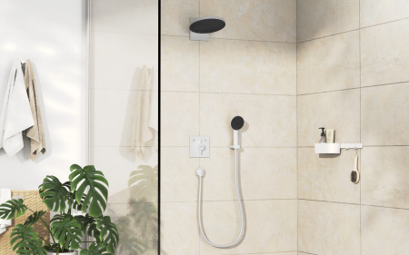 Смеситель для ванны на 2 потребителя Hansgrohe DuoTurn E 75417700 белый матовый