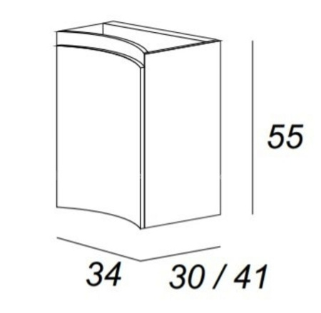 Шкаф подвесной  Cezares Vague 44228 Bianco lucido