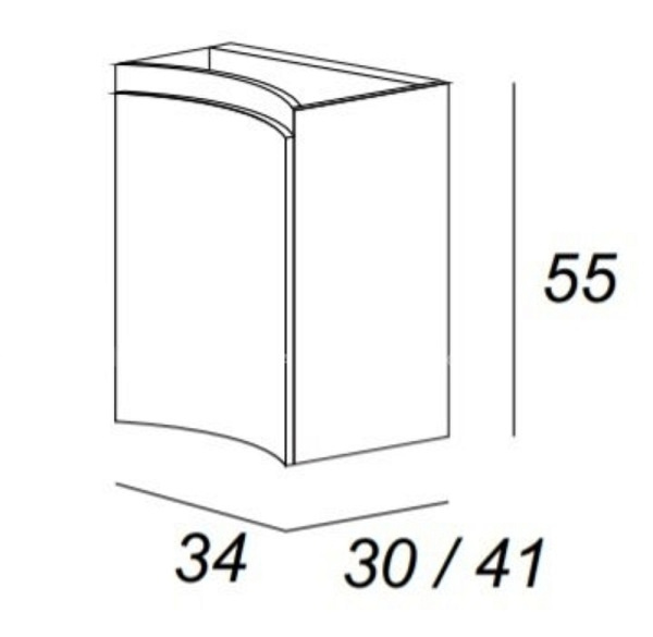 Шкаф подвесной  Cezares Vague 44228 Bianco lucido