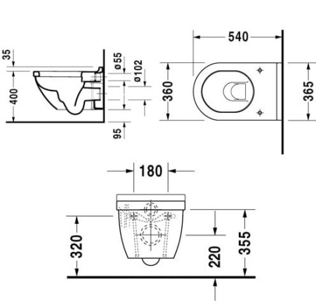 Унитаз подвесной с крышкой Duravit 42250900A1