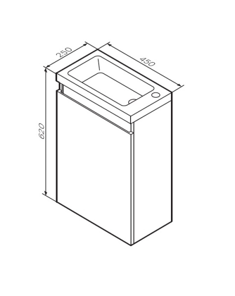 Тумба под раковину 45 Am.Pm X-Joy M85AFHX0451WG