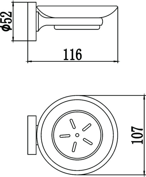 Мыльница стеклянная с настенным держателем Savol 87 S-008759