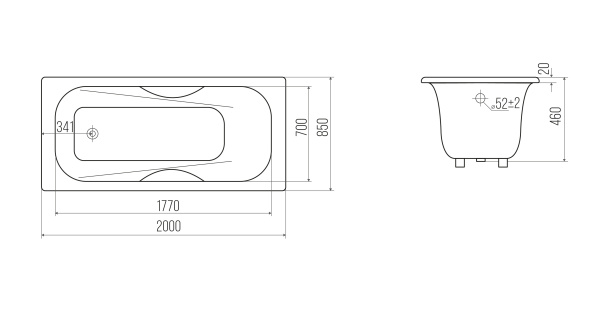Чугунная ванна Goldman Maxima (200x85) MX20085 Чугунная ванна Goldman Maxima (200x85) MX20085