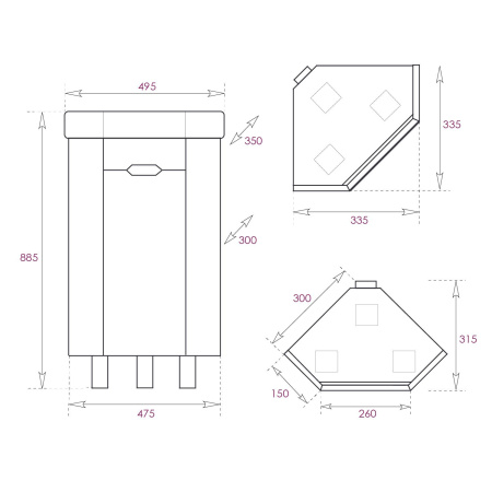Тумба под раковину напольная Onika Айленд 35 103501