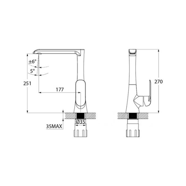 Смеситель для кухонной мойки IDDIS Calipso (CALSBL0i05)
