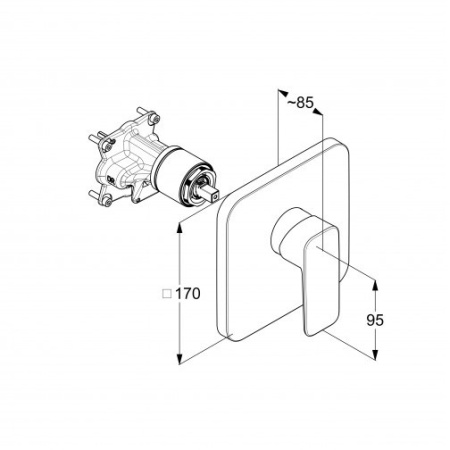 Встраиваемый смеситель для душа Kludi Pure&Style 406553975