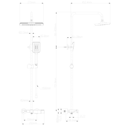 Душевая система WONZON & WOGHAND, хром WW-AE33110-CR