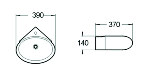 Раковина подвесная (39х37) SantiLine SL-2021