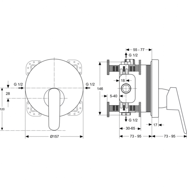 Смеситель для душа Ideal Standard VITO A6064AA
