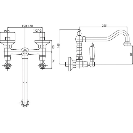 Смеситель для кухни Cezares First FIRST-LLP-03/24-Bi