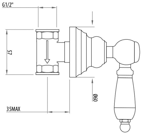 Встраиваемый смеситель для душа Gattoni Vivaldi Lever 1305513C0 cr