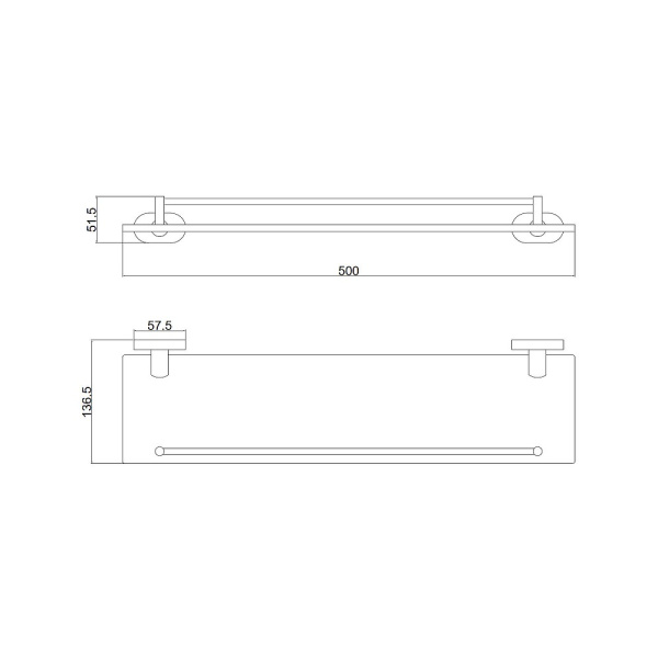 Полка стеклянная Belz  B90507, вороненая сталь