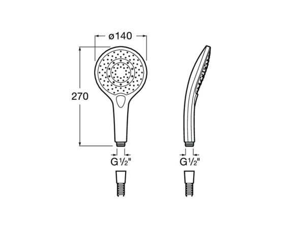 Ручной душ Roca Plenum Round 140/3F хром 5B1111C00