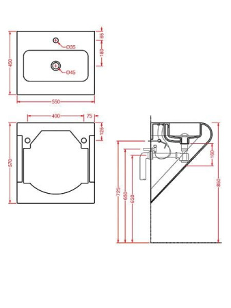 Раковина ArtCeram La Fontana L025V01.50