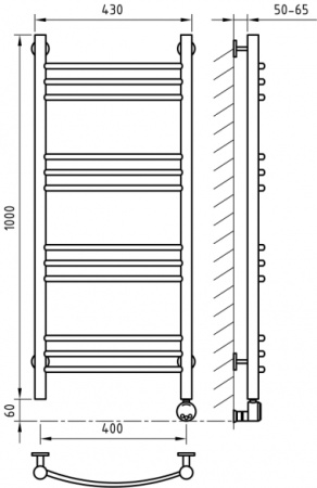 Электрический полотенцесушитель с функцией быстрой сушки ArtofSpace ARTICO EAAO4001000RAL0000RP