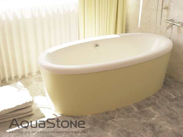 Ванна из искусственного камня Aqua Stone Оливия 180 с фронтальным экраном