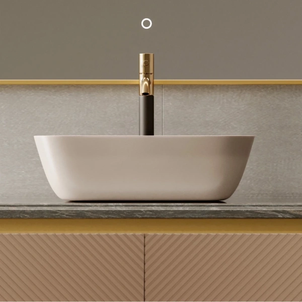 Раковина накладная ABBER Rechteck AC2200MBE светло-бежевый матовый