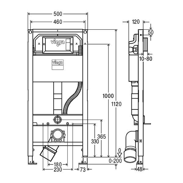 Инсталляция для подвесного унитаза Viega Prevista Dry 771997
