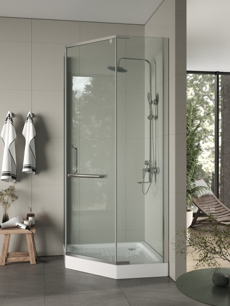 Душевой уголок с поддоном (88х88) Agger A03-090TCR хром