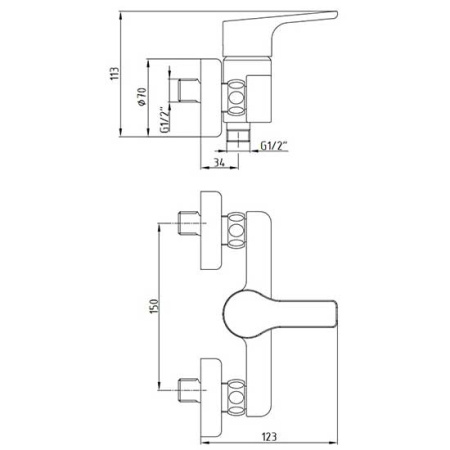 Смеситель для душа Eca Luna 102154011EX