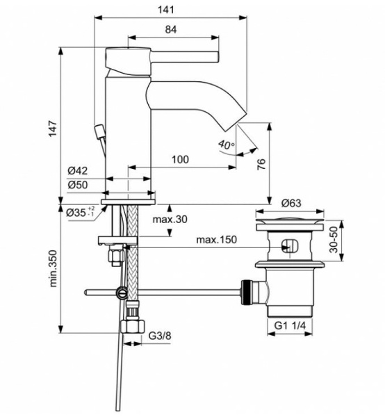 Смеситель для раковины Ideal Standard Ceraline BC193XG