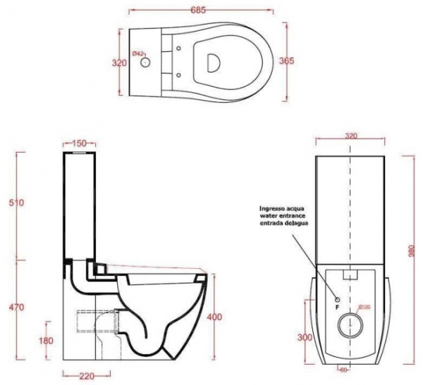 Чаша унитаза напольного ArtCeram Blend L3145 без бачка и сиденья