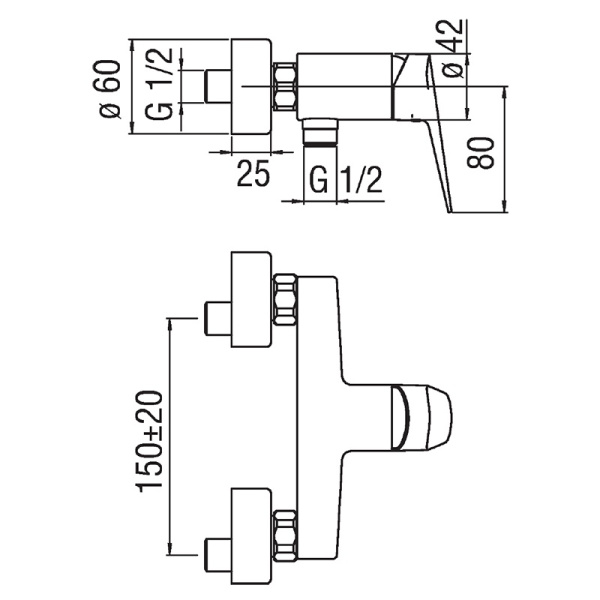 Смеситель для душа NOBILI Blues BS101130CR