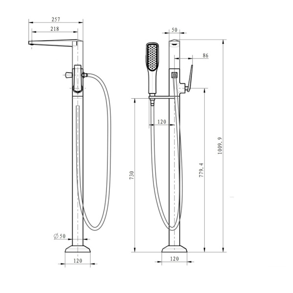 Смеситель для ванны Boheme Venturo 389-W