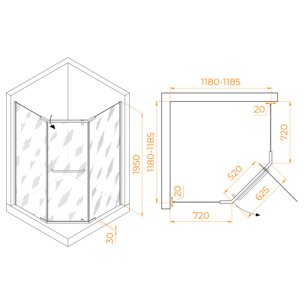 Душевой уголок (120х120) RGW Passage PA-081B 35088122-24 матовое