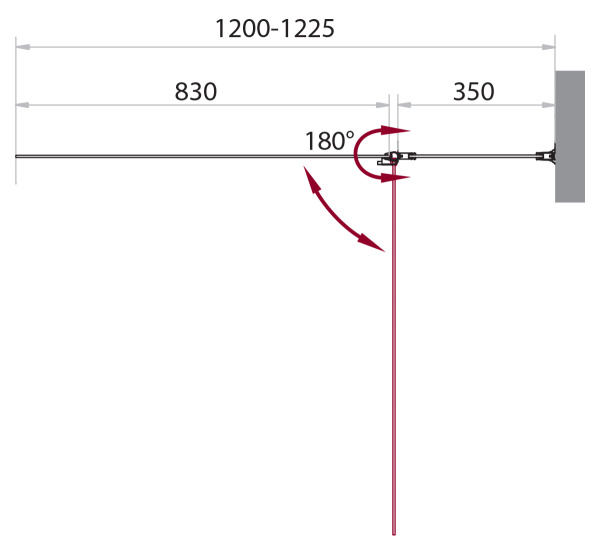 Душевая шторка на ванну (120х140) BelBagno SELA-V-11-120/140-Ch-Cr-R
