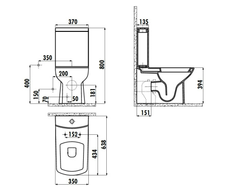 Бачок для унитаза Creavit Lara LR410-00CB00E-0000