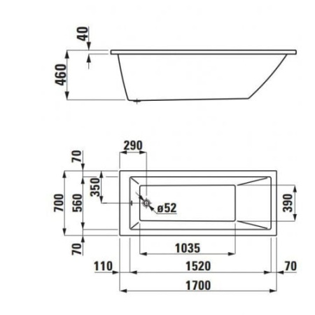 Ванна с подсветкой Laufen Pro New 2.3095.5.000.615.1