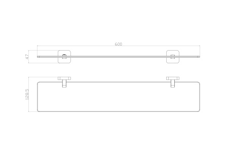 Стеклянная полка для ванной WONZON & WOGHAND STILL, хром WW-6627