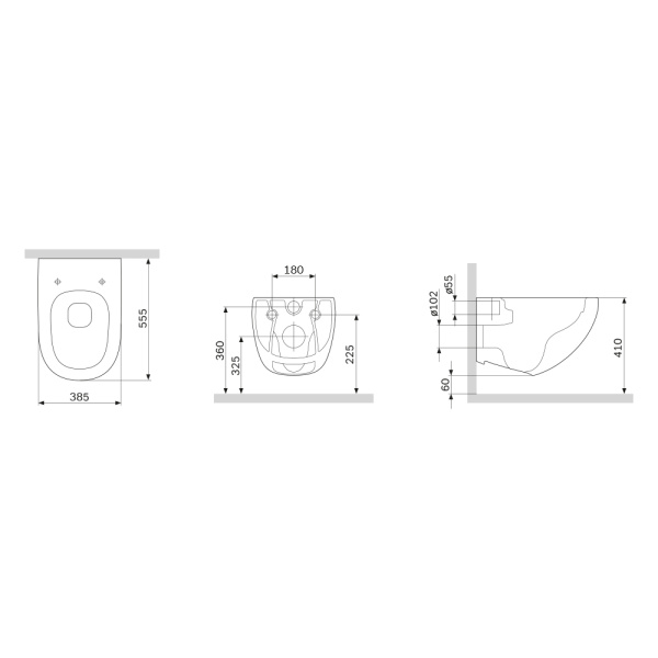 Подвесной унитаз безободковый Am.Pm Sensation C301700WH