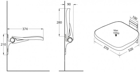 Сиденье для душевой кабины BelBagno Cubo BB36A