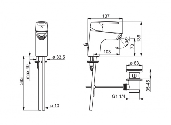 Смеситель для умывальника Oras Saga 3904