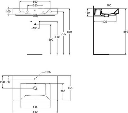 Раковина Ideal Standard Strada K078801 80 см