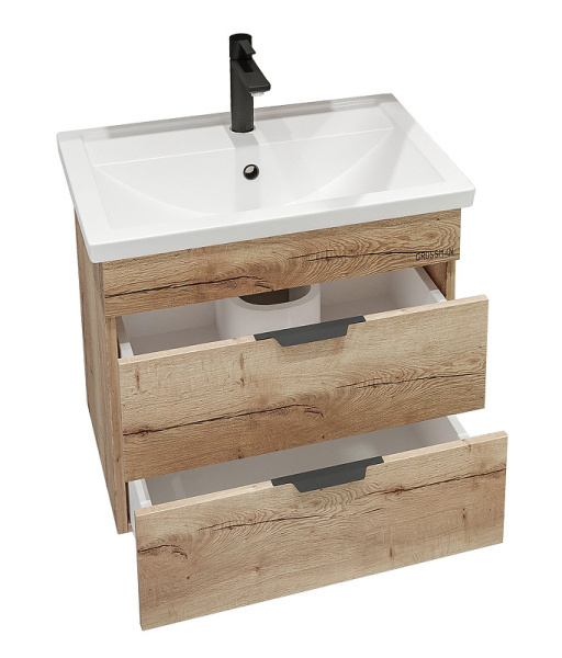 Тумба подвесная Grossman ФОРТА-60 см 106005  с 2-я ящ, дуб галифакс